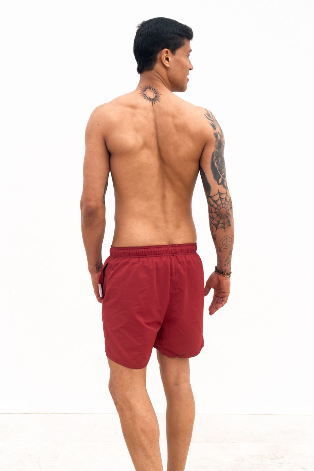 Red swim trunks for men deals